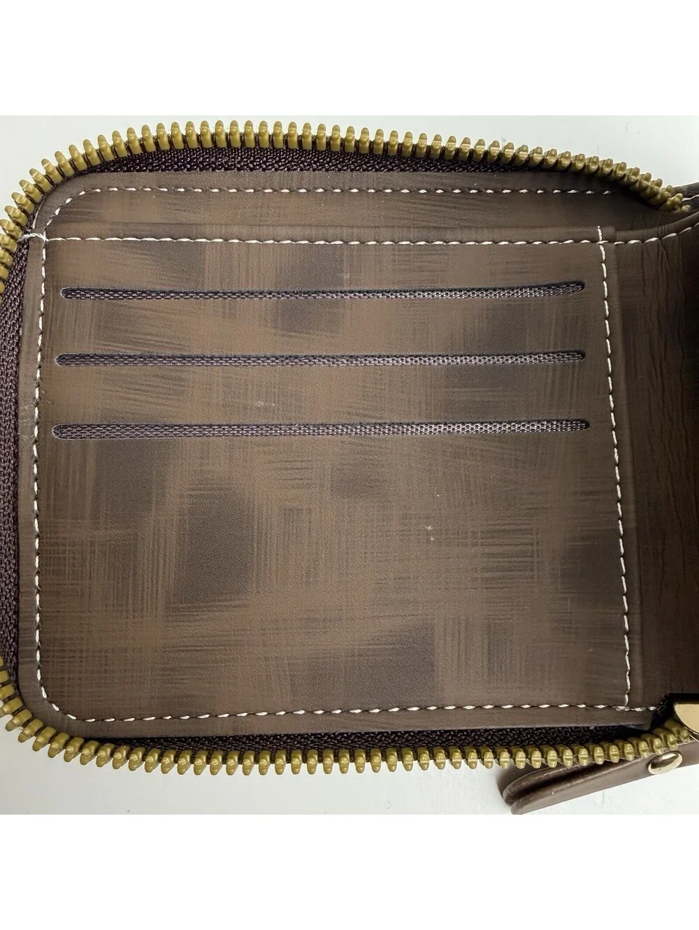 Western Brown Wallet Star Concho Zip Around Faux Leather Snap